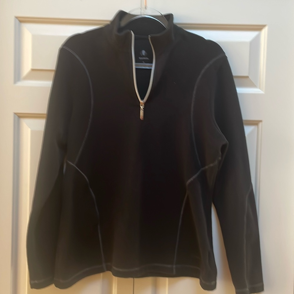 Sunice Fleece Half-Zip Pullover Top in Black Size XL Cabincore Apres Ski